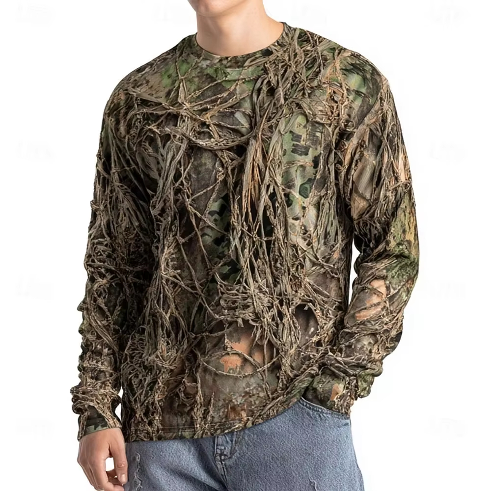Summer Clothing Types - Men's Camo Animal Print Long Sleeve,3D