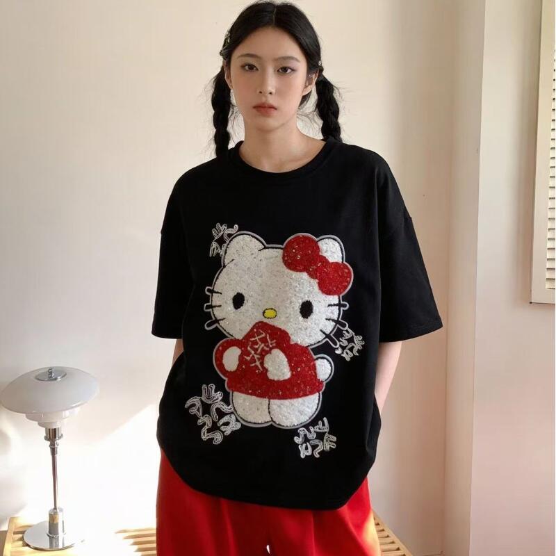 Summer Clothing Women - Cute Short-Sleeved Hello Kitty Summer New