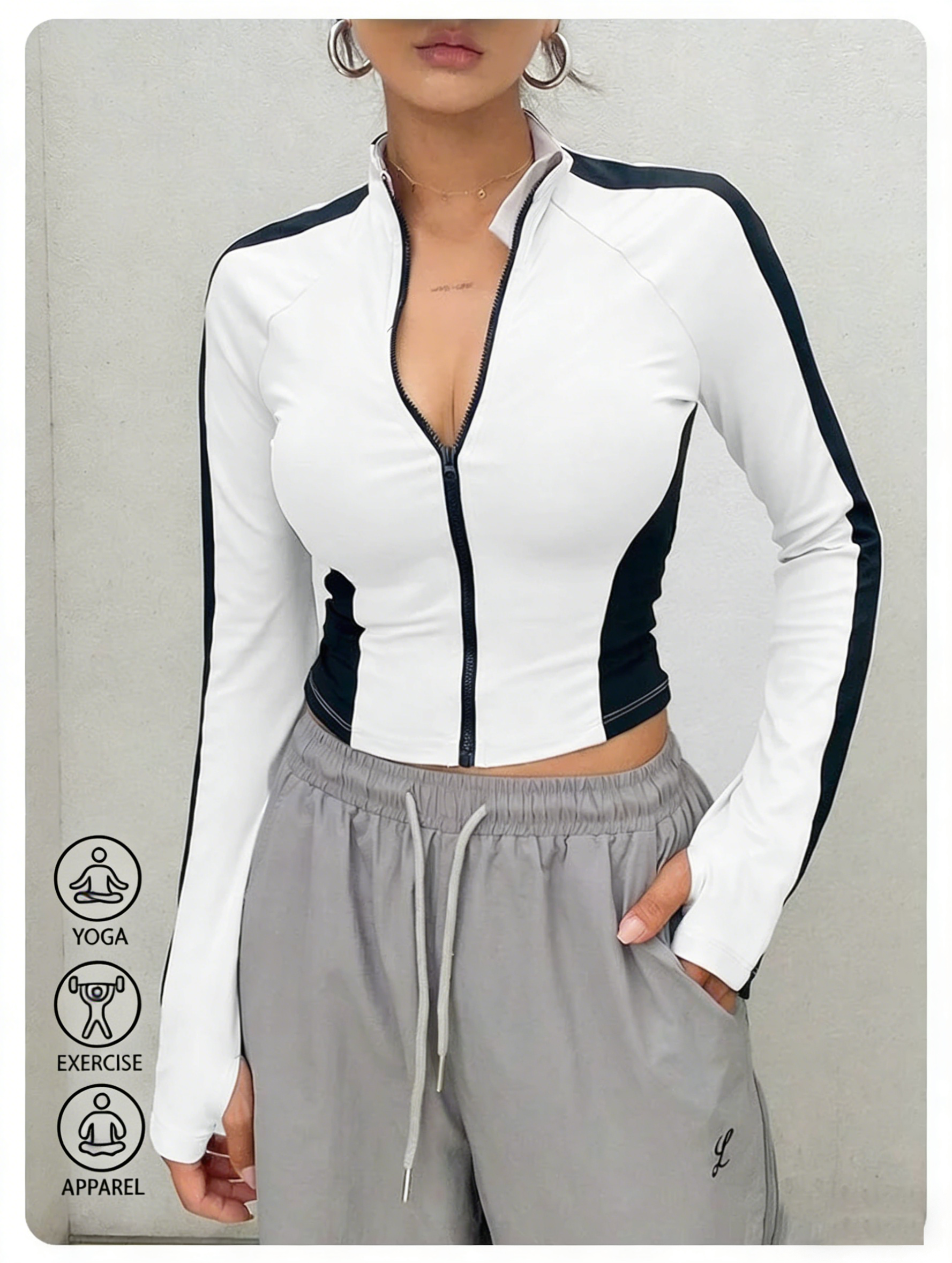 Summer Clothing Women - Yoga Clothes Stand Up Collar Jacket