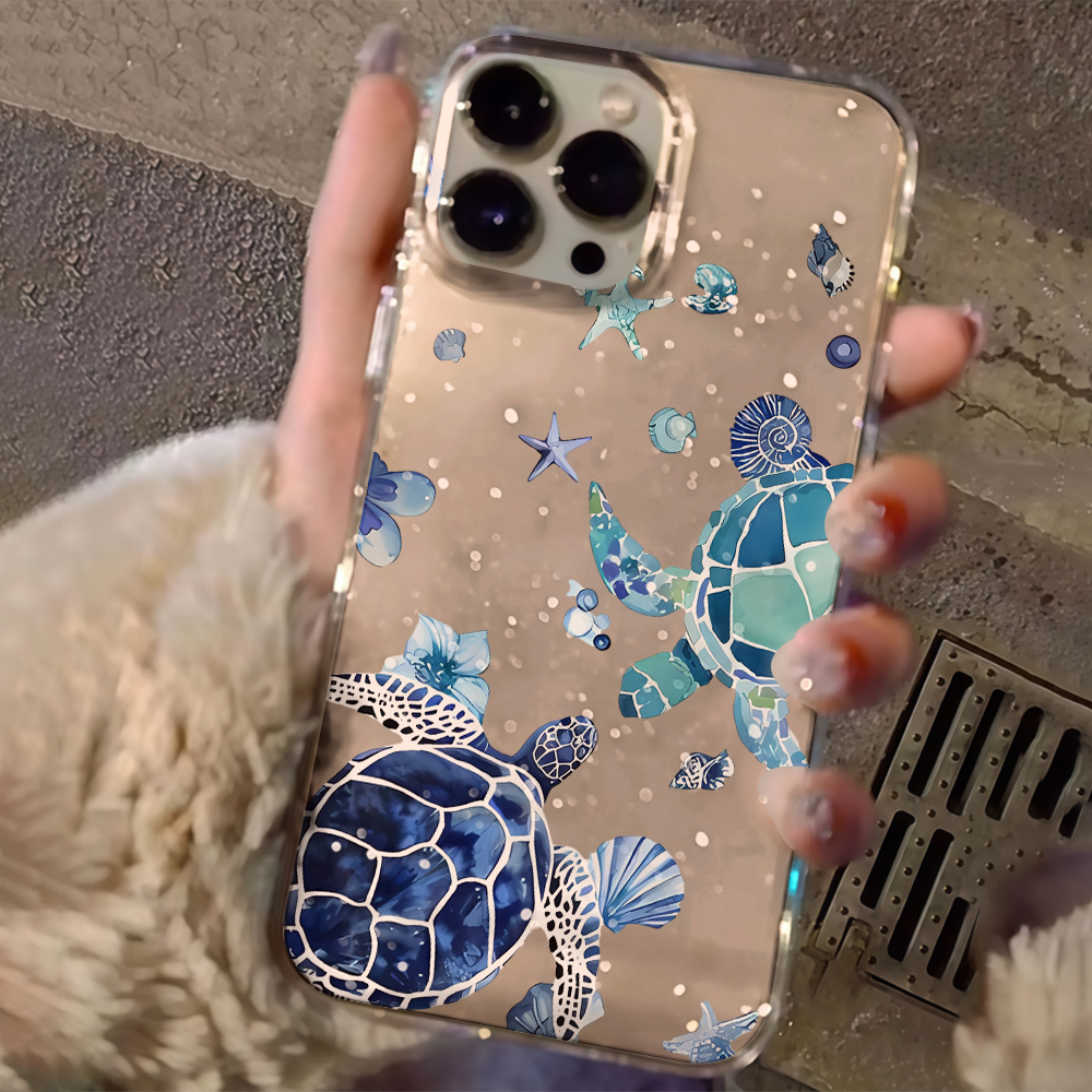 Summer Closet - Summer Sea Turtles Clear Glitter Phone