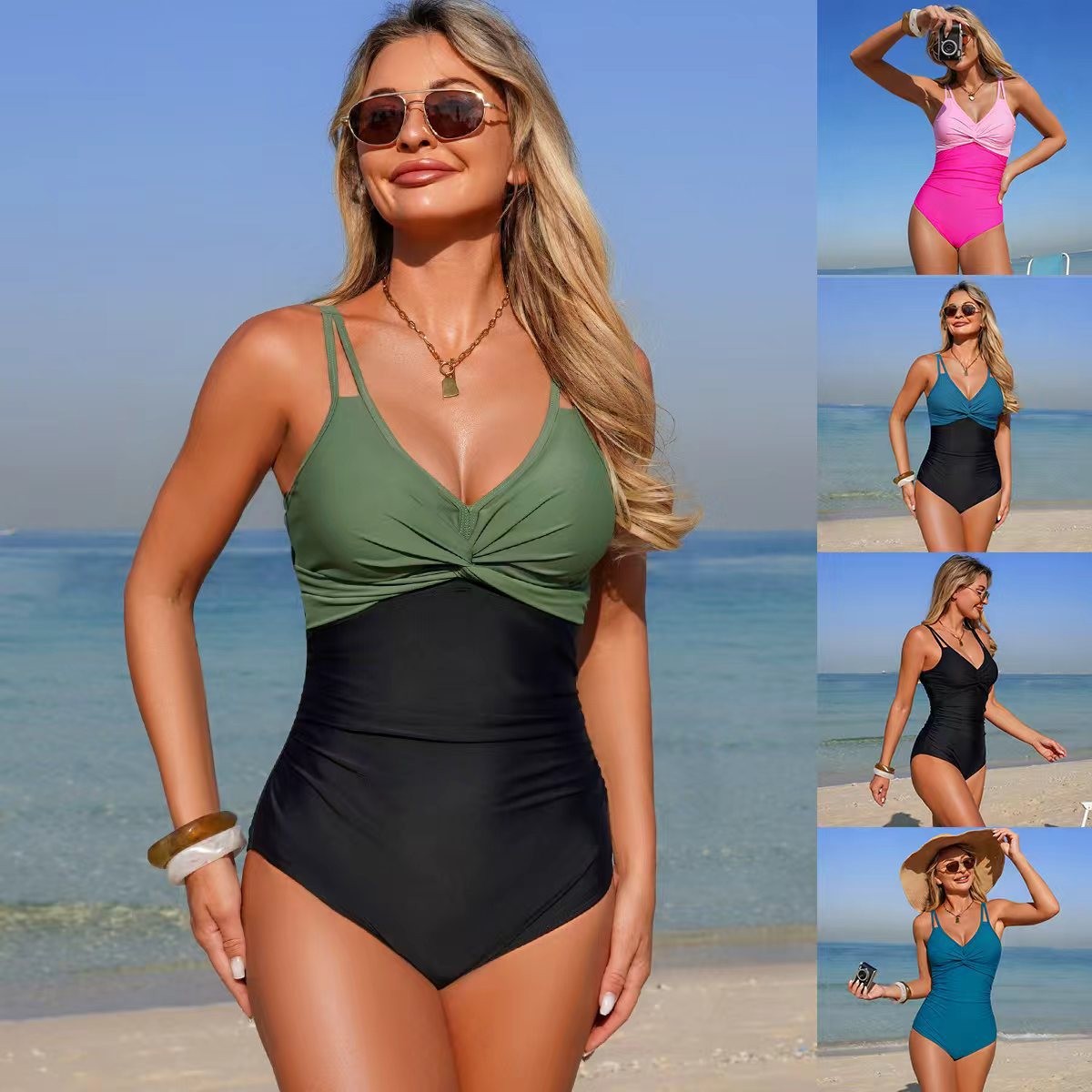 V Neck Twist Front One Piece S - Swimsuit One Piece review and price