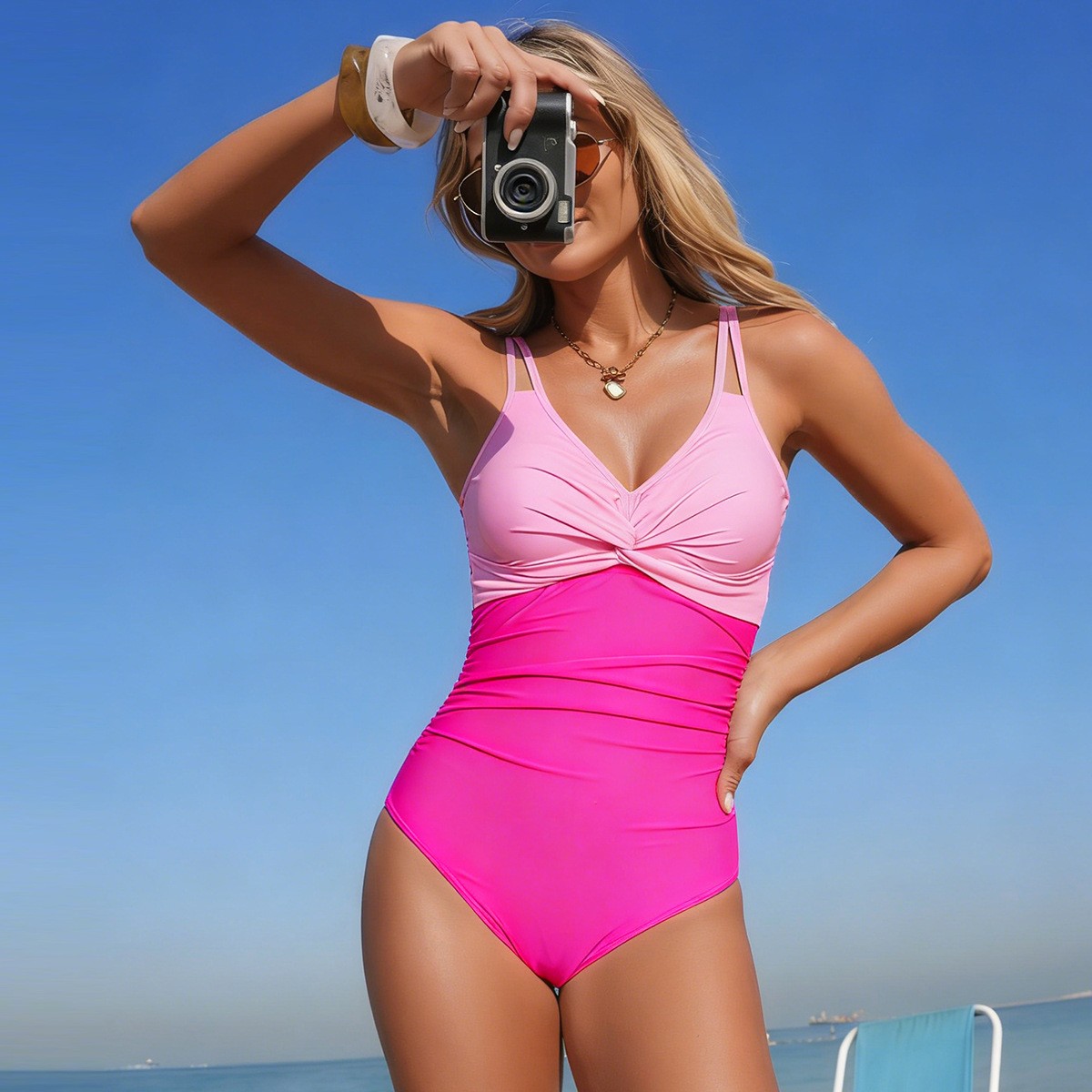 V Neck Twist Front One Piece S - Swimsuit One Piece review and price