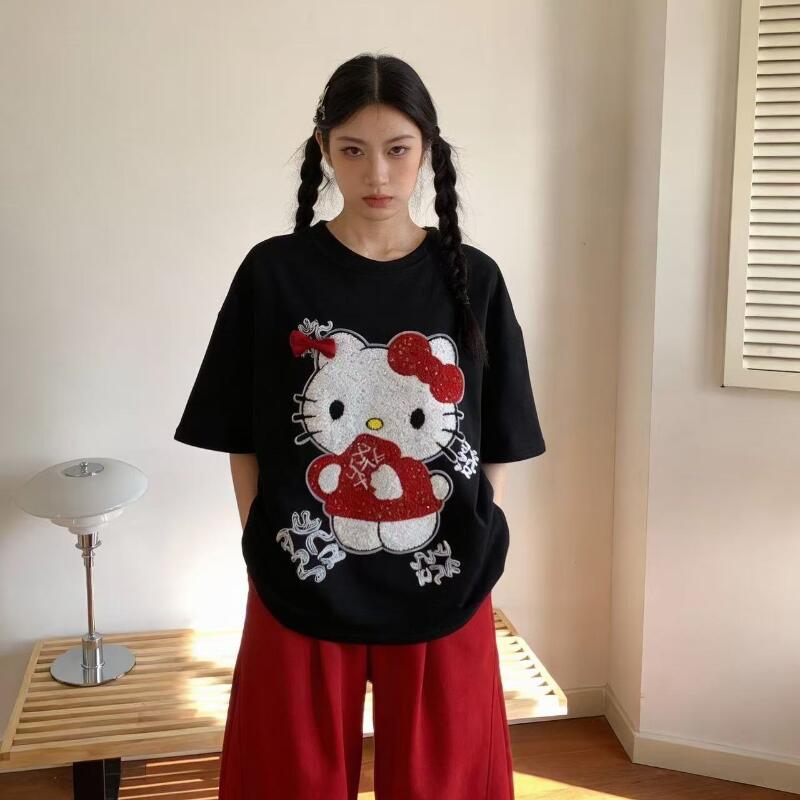 Cute Short-Sleeved Hello Kitty - Summer Clothing Women review and price