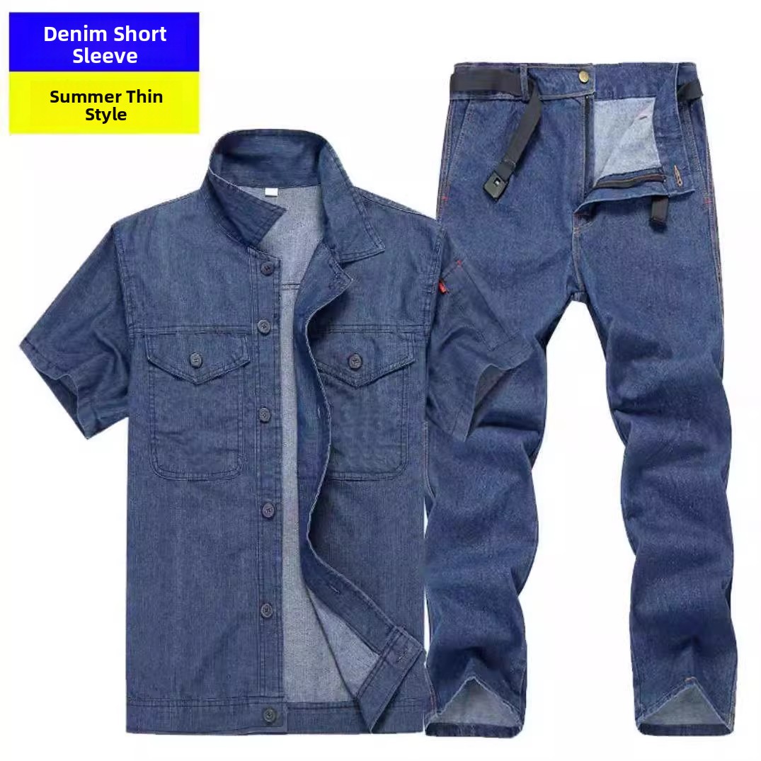 Lightweight Summer Denim Workw - Summer Clothing Sets Men review and price