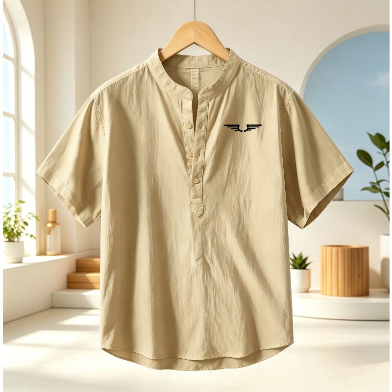 Men's cotton and linen Henley  - Summer Clothing Types review and price