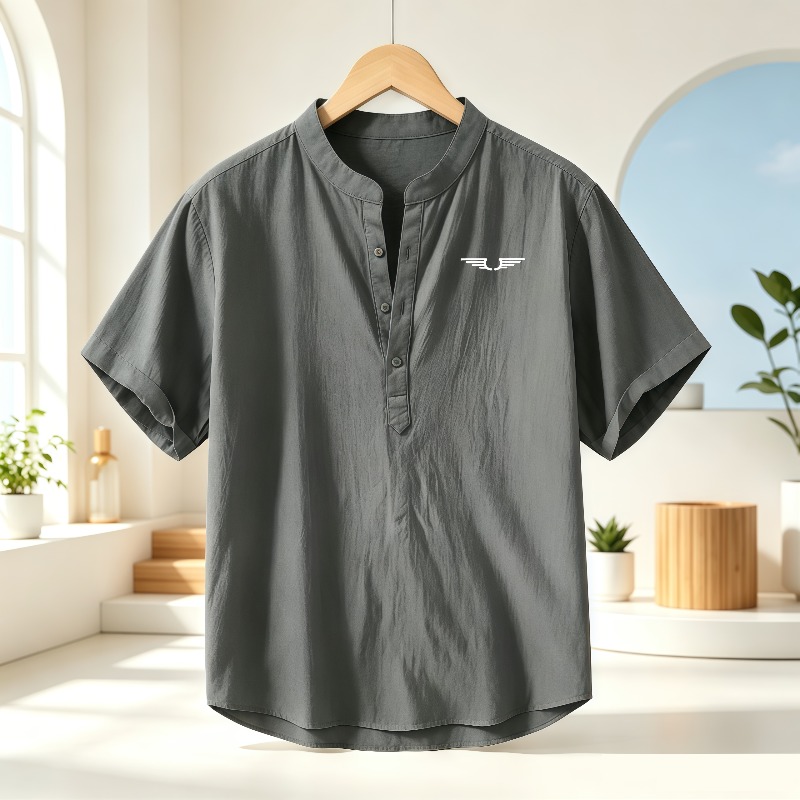 Men's cotton and linen Henley  - Summer Clothing Types review and price