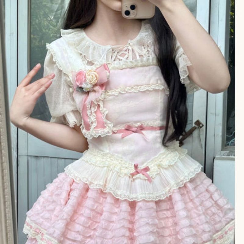 Lolita Sweet Lace Patchwork Wo - Summer Grunge Clothing review and price