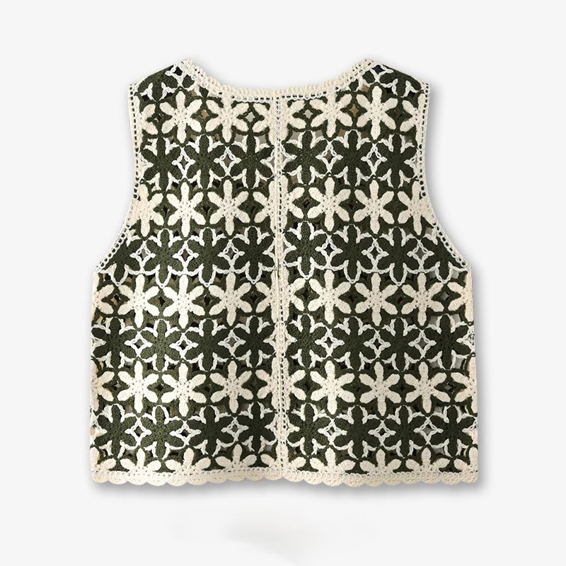 Floral Crochet Waistcoat Top f - Summer Clothing Teens review and price