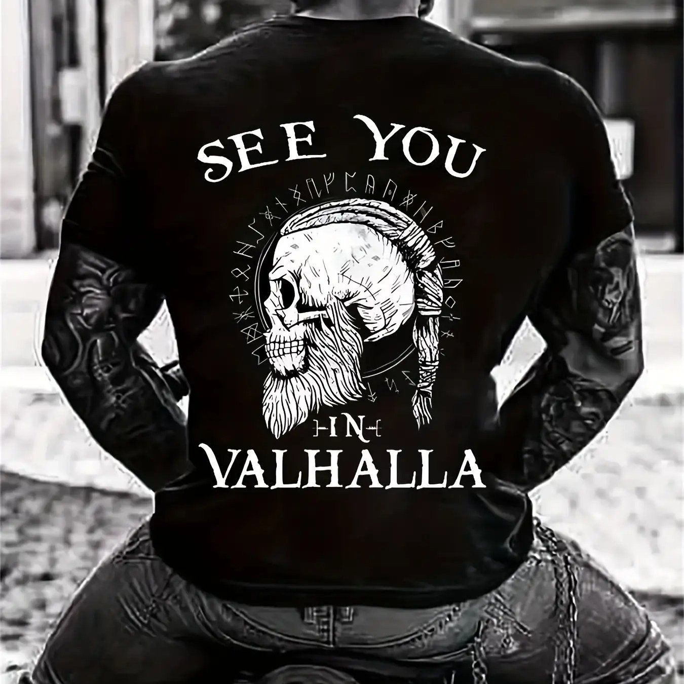 Viking Skull Design Men'S Crew - Summer Viking Clothing review and price