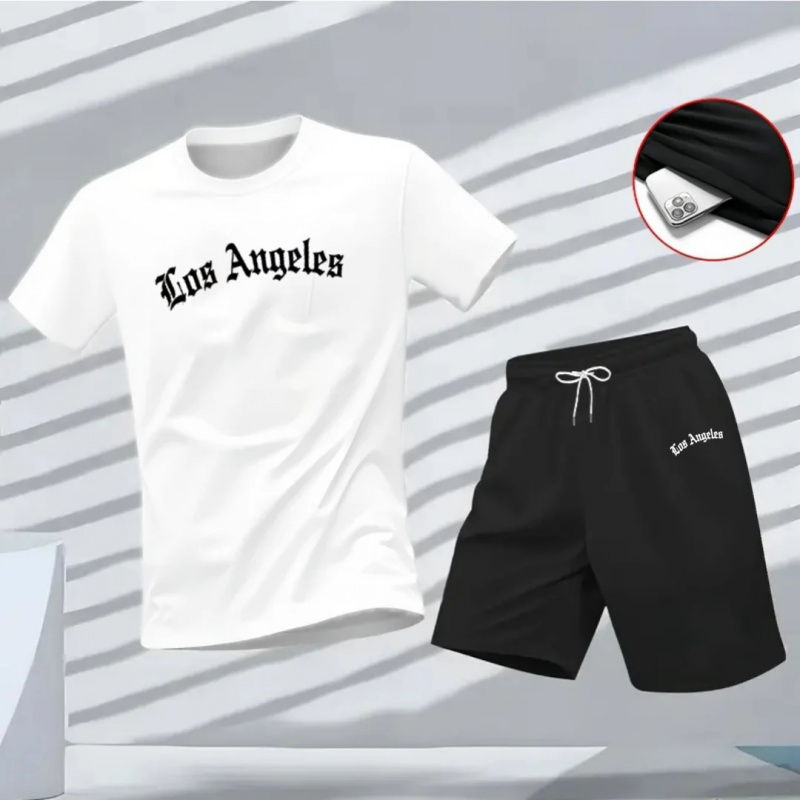 Men's Los Angeles Letter Print - Summer Clothing Sets Men review and price
