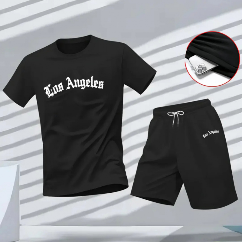 Men's Los Angeles Letter Print - Summer Clothing Sets Men review and price