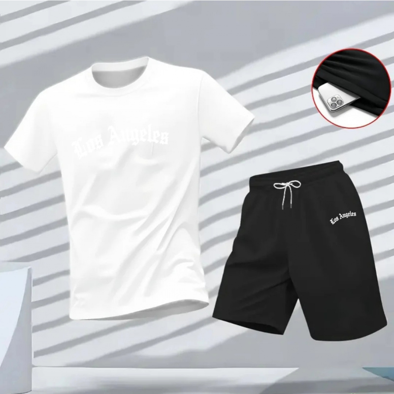 Men's Los Angeles Letter Print - Summer Clothing Sets Men review and price