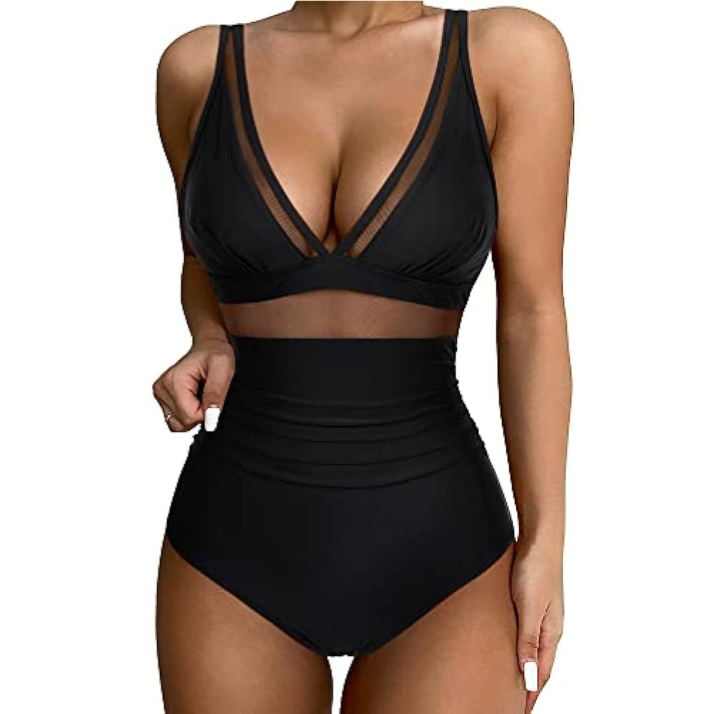 Women Deep V Mesh Cutout One P - Swimsuit One Piece review and price