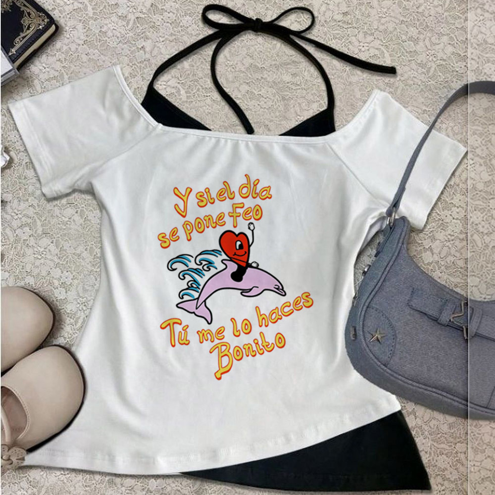 Bad Bunny cropped top female g - Summer Grunge Clothing review and price