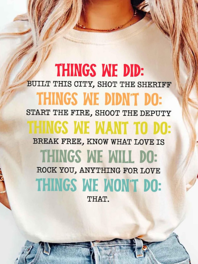 Things We Did Didn't Want Will - Summer Clothing List review and price