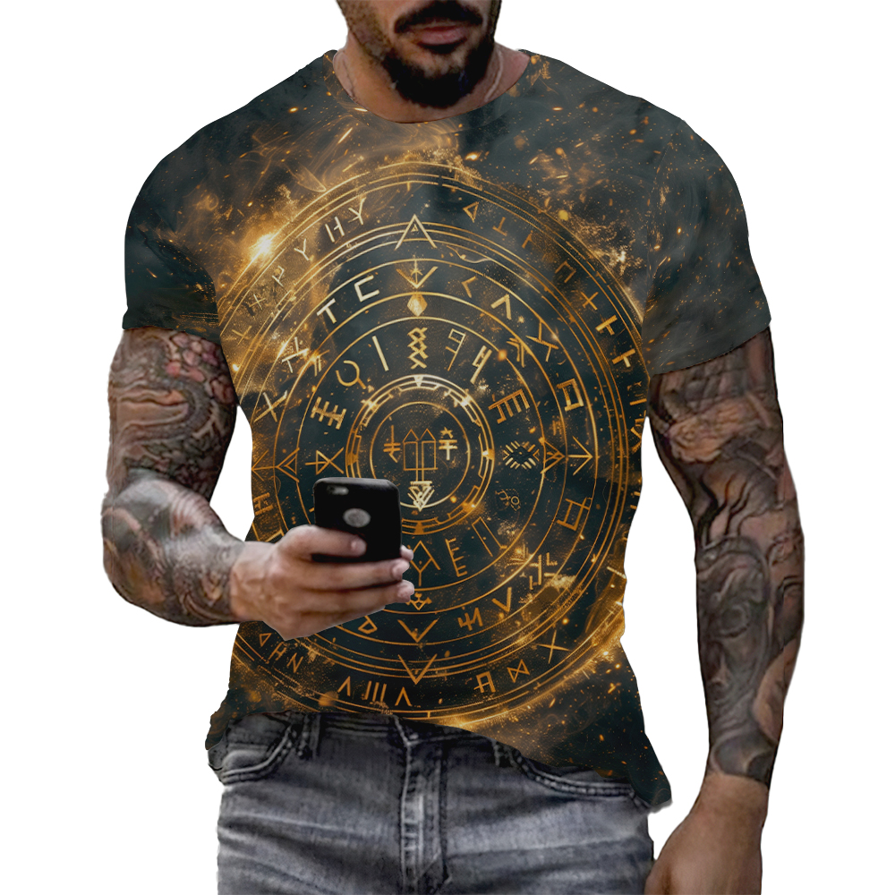 Viking Tattoo 3D Printed Men T - Summer Viking Clothing review and price
