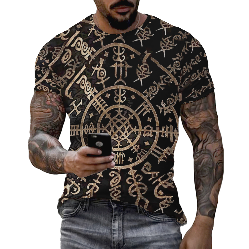 Viking Tattoo 3D Printed Men T - Summer Viking Clothing review and price