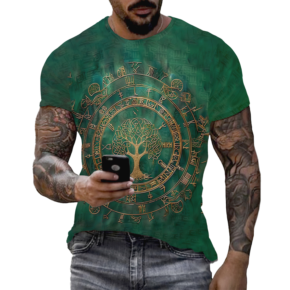 Viking Tattoo 3D Printed Men T - Summer Viking Clothing review and price