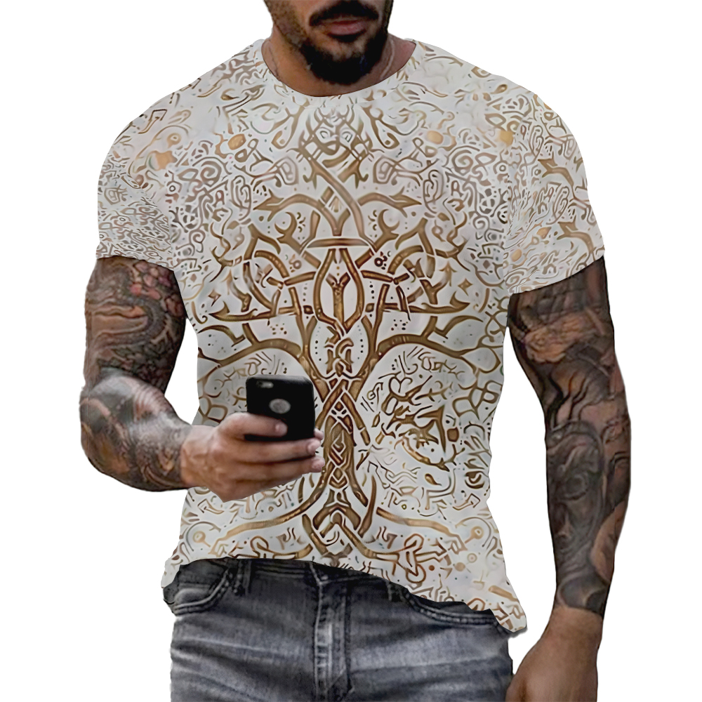 Viking Tattoo 3D Printed Men T - Summer Viking Clothing review and price