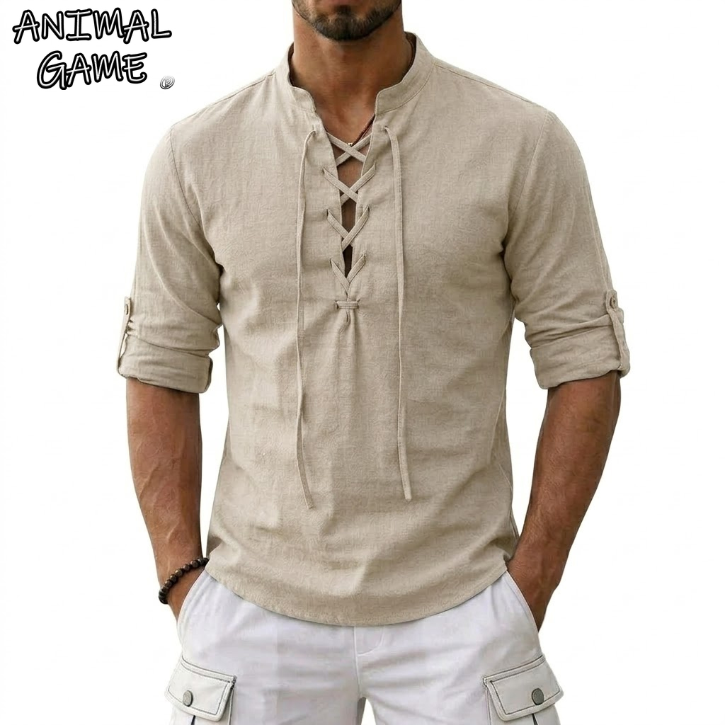 Men's Long Sleeved Linen T-Shi - Summer Viking Clothing review and price