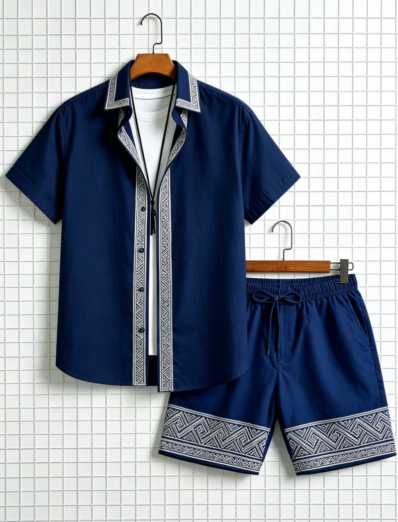 Men's ethnic border printed sh - Summer Clothing Types review and price