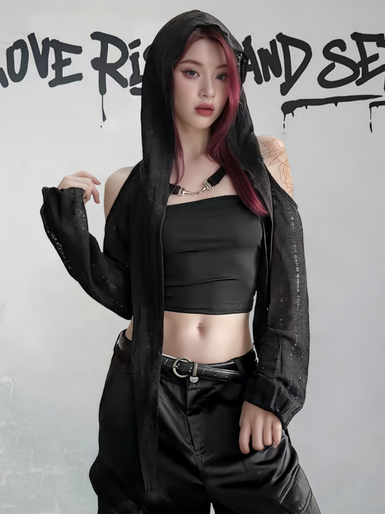 Long Sleeved Off Shoulder T-sh - Summer Grunge Clothing review and price