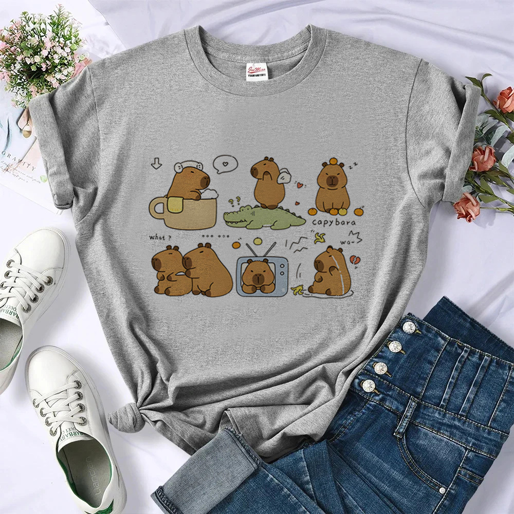 Capybara t shirt female women  - Summer Grunge Clothing review and price