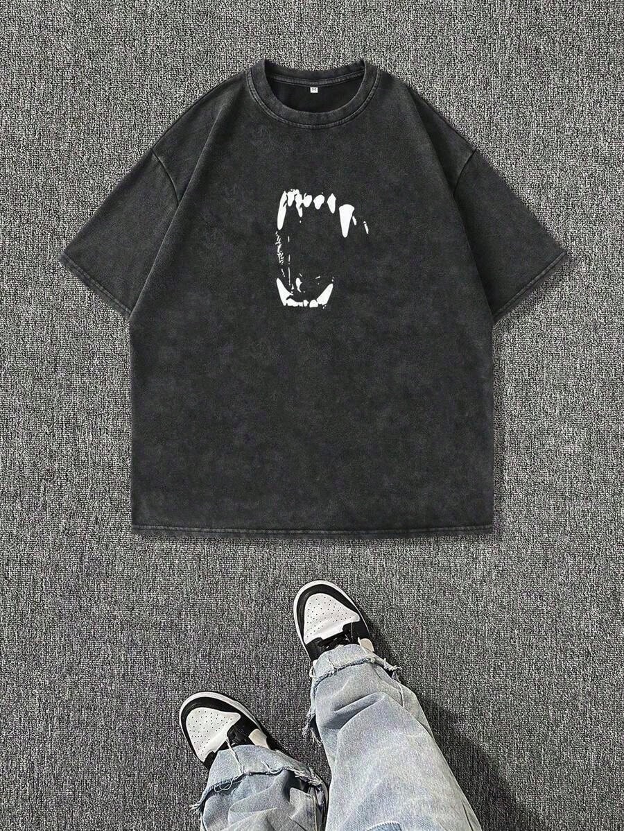 Vintage Washed Monster Fangs D - Summer Grunge Clothing review and price