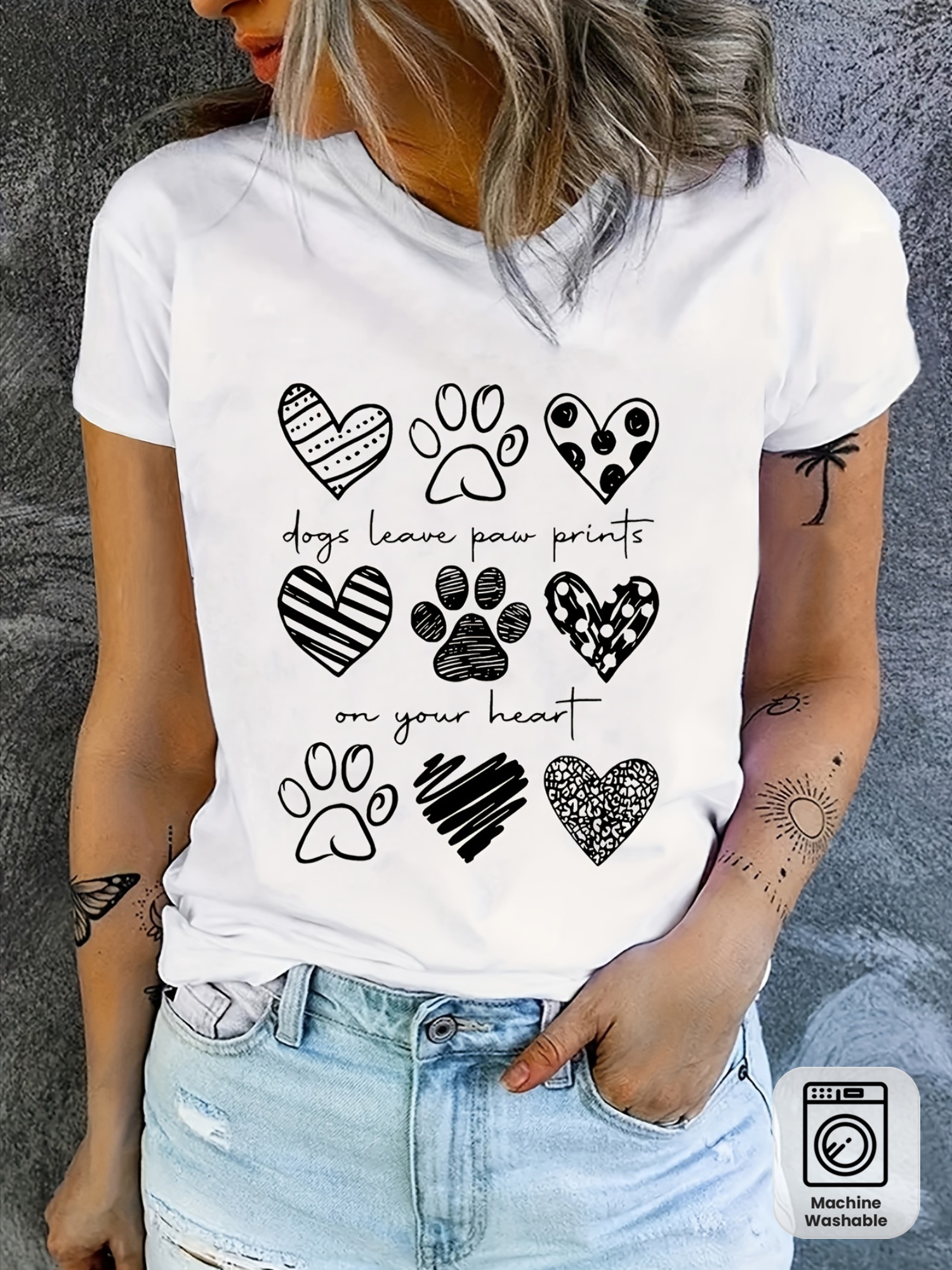 Women's Unisex White Dog Paw P - Summer Dog Clothing review and price