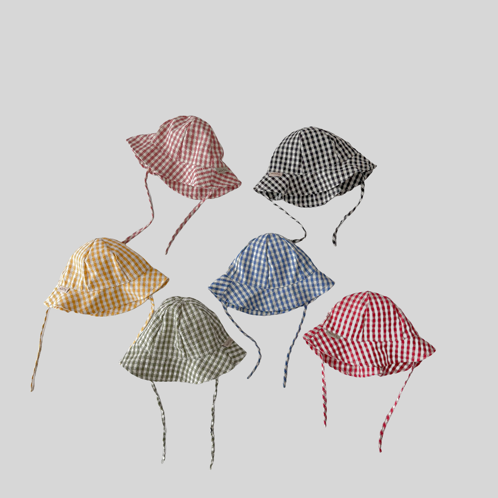 Ins Style Plaid Baby Bucket Ha - Sun Hat Wide Brim review and price